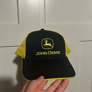 John Deere Black and Yellow Cap